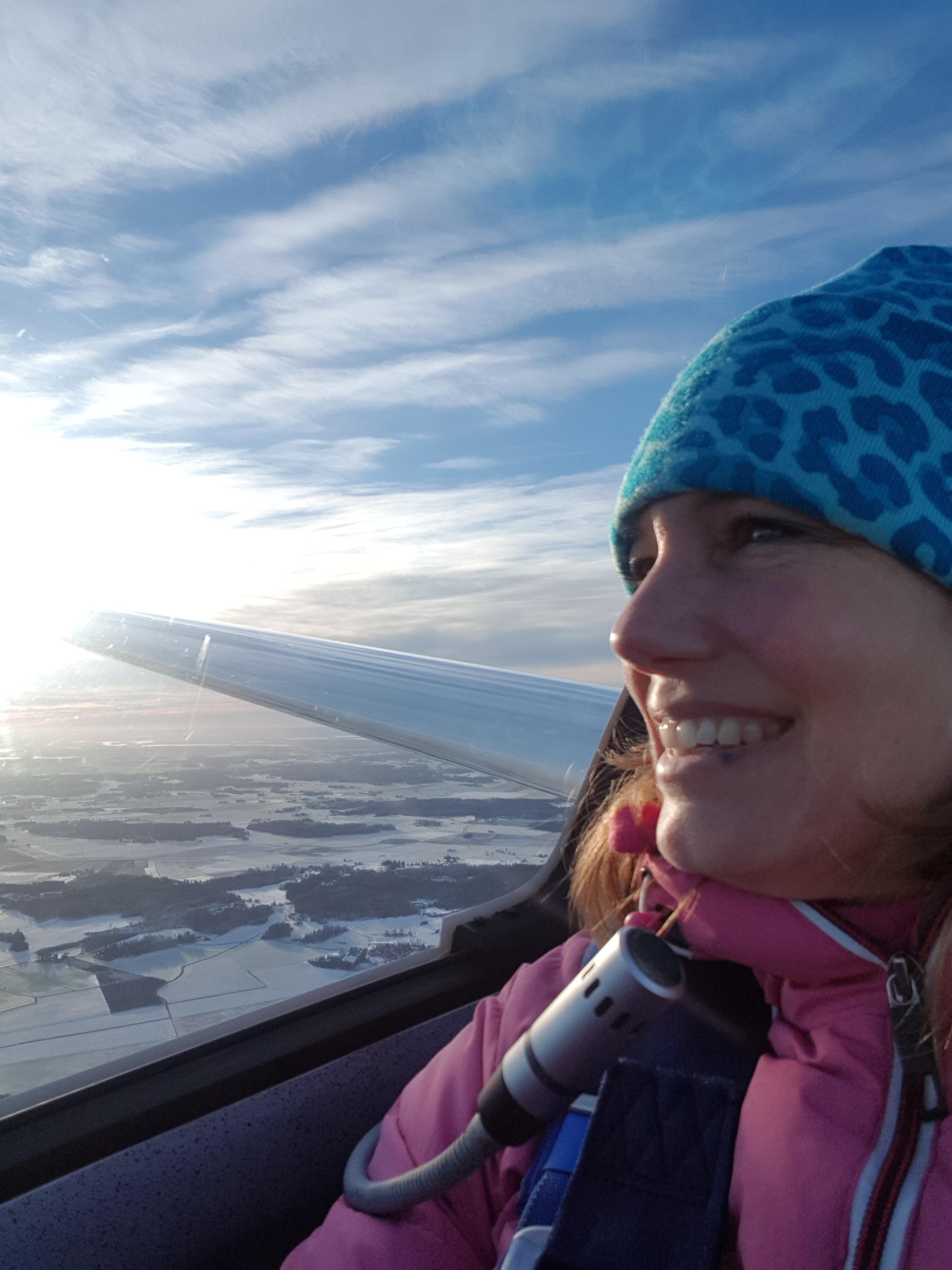 Karin Lindgren är en av två som får 2025 års Florman stipendium. Karin har sikte på dam-VM i segelflyg.